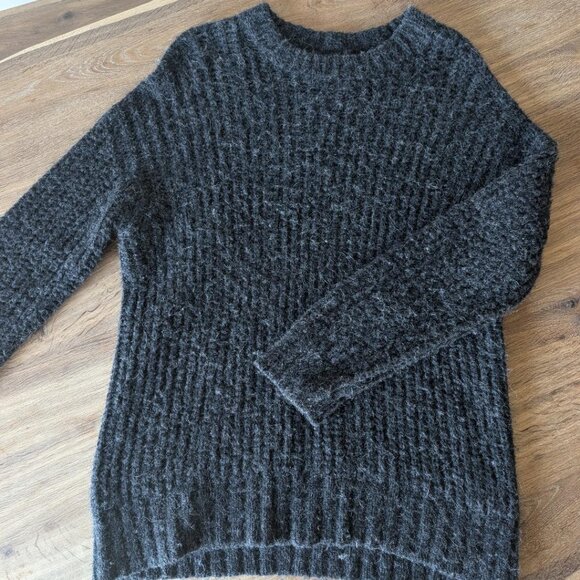 Jenni Kayne Fisherman Cocoon Crewneck XXS Charcoal, Alpaca - Picture 4 of 5
